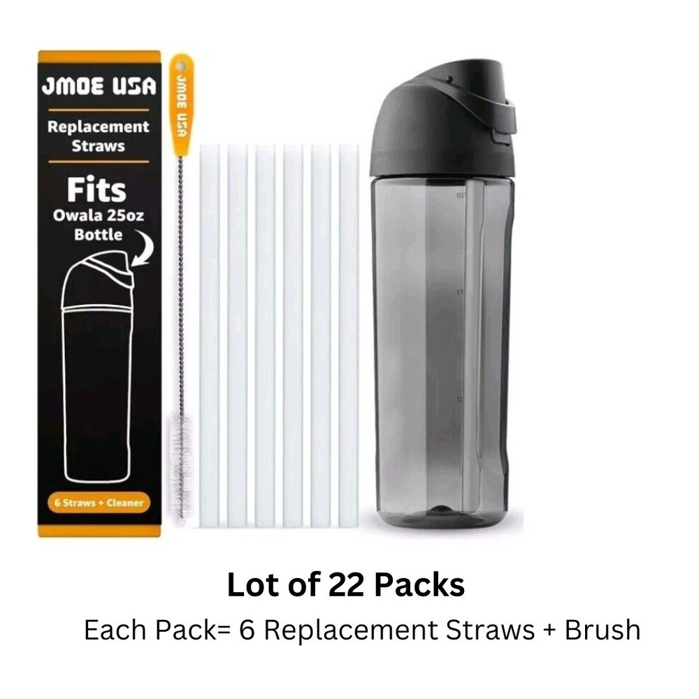 Lot of 22 Jmoe USA Straws for Owala 25oz Water Bottle 6 Pack‎ 1 Brush BPA Free